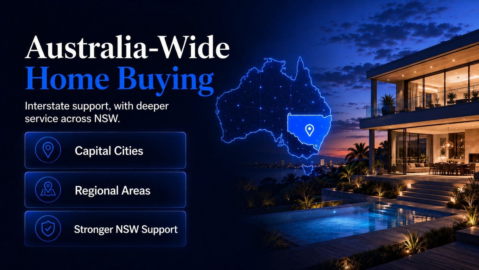 Australia-wide home buyers agent service with stronger NSW support for inspections, auctions, suburb research and home buying guidance.